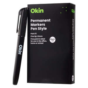 Okin Permanent Markers Pen Style - Pack Of 12