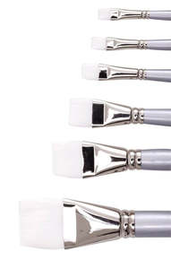 Jasart: Jasart White Synthetic Short Flat Brushes