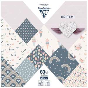 Clairefontaine Little Love 15x15cm 60 Sheet 70gsm Origami Paper