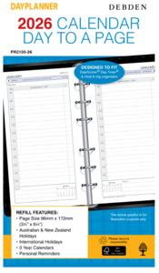 Clearance: Debden Dayplanner Personal Day to a Page Refill 2026