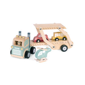 Sale: Milan Wooden Educational Wheels on the Road Vehicle Transporter