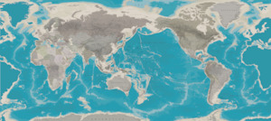 Pink Wallpaper: World Map Mural - NZ Centered - 6 Colours