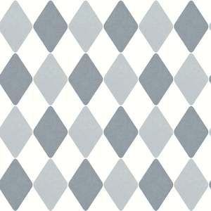 Faux Effect: Danser Harlequin Wallpaper - Aquamarine & Powder Blue