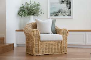 Furniture: Vogue Wicker Armchair - Natural SALE - PICK UP ONLY