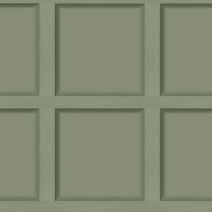 Modern Wood Panelling Wallpaper - Green - LAST ROLL