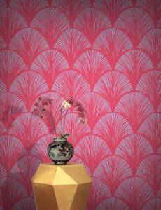 Asian Wallpaper: Orchid Scales Wallpaper - Flamingo
