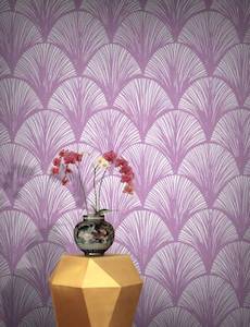 Asian Wallpaper: Orchid Scales Wallpaper - Deep Pink