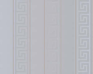 Versace Greek Key Stripe Wallpaper - Silver/Gold