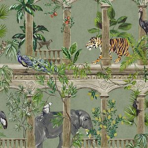 Sample - Petra - Ancient City Jungle Wallpaper - Sage