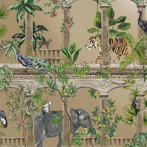 Sample - Petra - Ancient City Jungle Wallpaper - Gold