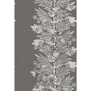 Acacia Monkey Wallpaper - Charcoal/Silver