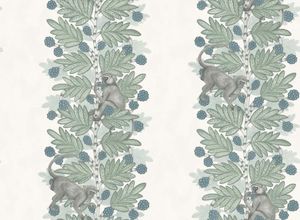 Acacia Monkey Wallpaper - Blue