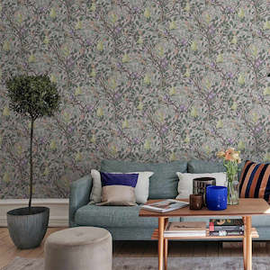 Purple Wallpaper: Fruit Garden - Pastel - Custom Sized Wallpaper Mural (per m2)