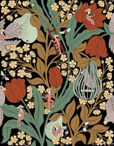 Art Deco Wallpaper: Neo-Belle Wallpaper - Black