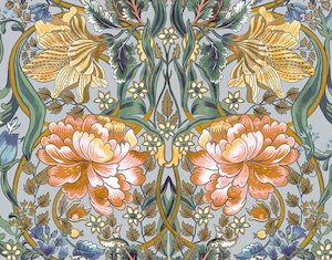 Art Deco Wallpaper: Belle-Epoque Wallpaper - Blue
