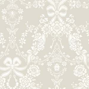 Bow Damask - Wallpaper - Taupe