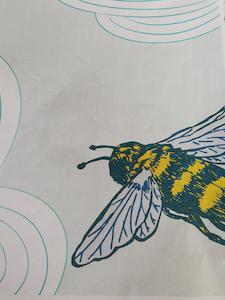 Instock Wallpaper: Hairy Bee Wallpaper - Blue/Yellow