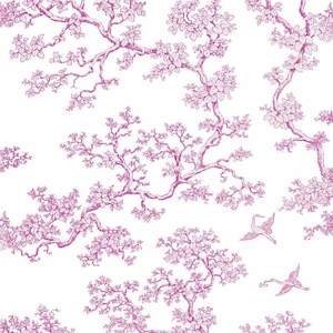The Cranes - Florence Broadhurst Wallpaper - Magenta