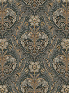 Oscar Antique Medallion - Custom Sized Wallpaper Mural (per m2) - Dark Grey