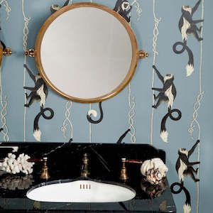 Orange: Troop Monkey Hybrid Mural Wallpaper - House of Hackney