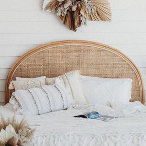 Furniture: Stella Rattan Bedhead Headboard - SINGLES - CONTACT US FOR DELVERY QUOTE