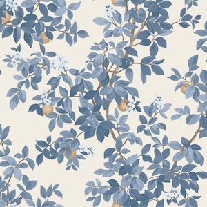 Instock Wallpaper: Orange Tree - Wallpaper - Blue White