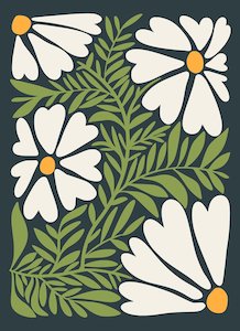 Pango And Ma: Ox Eye Daisy Custom Sized Wallpaper Mural (per m2)