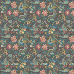 Orange: Chifu Chinoiserie Wallpaper - Vintage