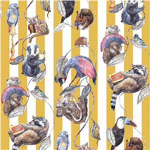 Hackney Empire Hybrid Mural Wallpaper - House of Hackney - Ochre Stripe