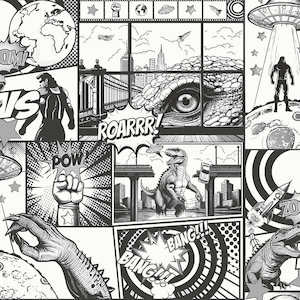 White Wallpaper: City Hero - Comic Wallpaper - Black & White