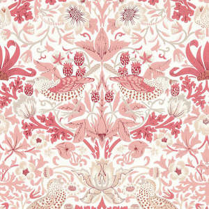 Art Deco Wallpaper: Strawberry Thief Wallpaper - Madder