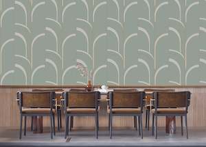 Arch Deco Wallpaper - Half Robyn Blue