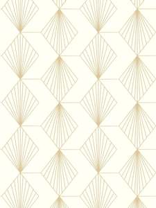 Art Deco Wallpaper: French Affair Wallpaper - Cream Gold