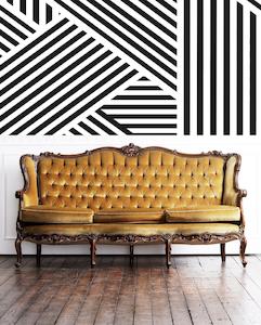 Lines Wallpaper - Lines Big Scale Black & White - Custom Sized Wallpaper Mural (per m2)
