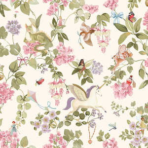 Stripe Wallpaper: Away with the Fairies Wallpaper - Multi