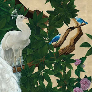 Vera's Garden - Peacock Wallpaper - Tuscan