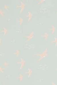 Bird Wallpaper: Follow The Wind Wallpaper - Dusty Turquoise