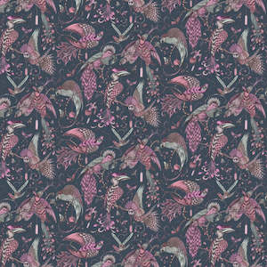 Bird Wallpaper: Audubon by Emma J Shipley Wallpaper - Pink