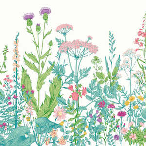 Botanical Fleur Mural Wallpaper - Summer Fruit