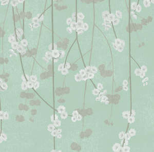 Cherry Blossom Wallpaper - Green