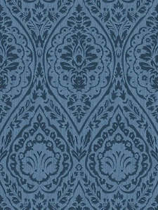 Textured Damask Textured Wallpaper - Blue