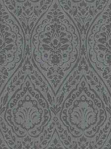 Textured Damask Textured Wallpaper - Brown/Black