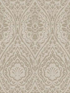 Textured Damask Textured Wallpaper - Beige Brown