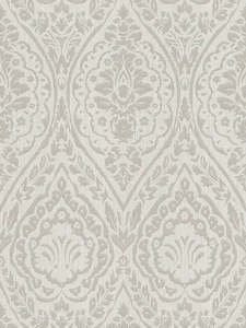 Textured Damask Textured Wallpaper - Cream
