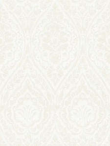 Textured Damask Textured Wallpaper - White