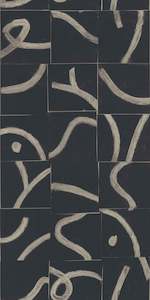 Geometric Wallpaper: Cubic Routes Wallpaper - Black