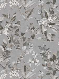 Geometric Wallpaper: Meadow Whisper - Architects Wallpaper - Grey