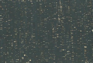 Asian Wallpaper: Refined Cork Wallpaper - Dark Teal/Gold