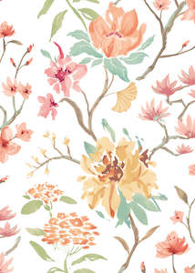 Saku Wallpaper - Linen & Apricot