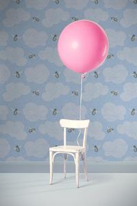 New Zealand Wallpaper: Hairy Bee Wallpaper - Baby Blue